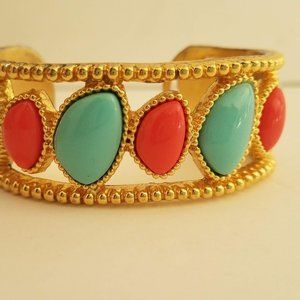 Lilly Pulitzer Turquoise Coral Cuff Bracelet